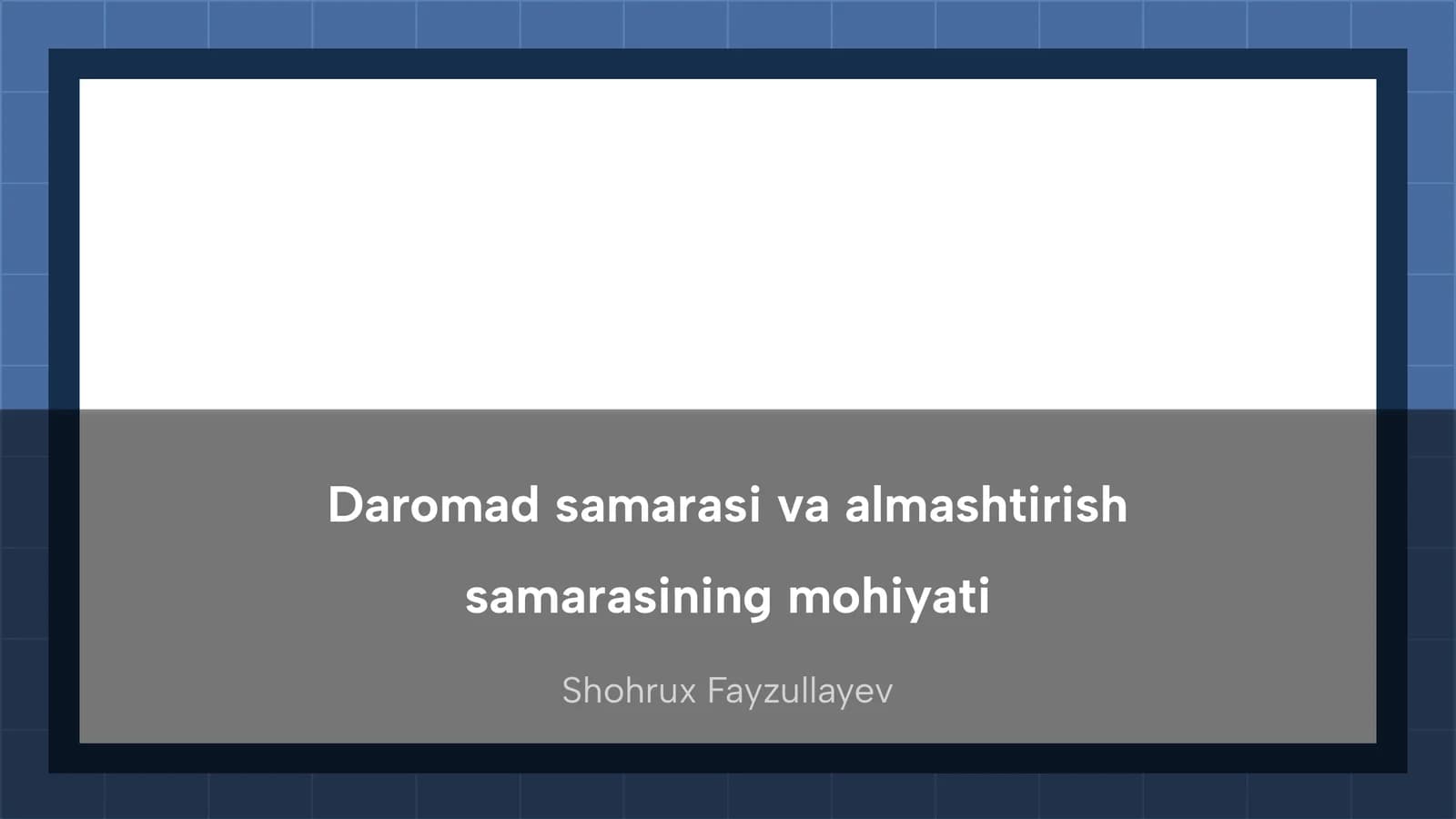 Daromad samarasi va almashtirish samarasining mohiyati