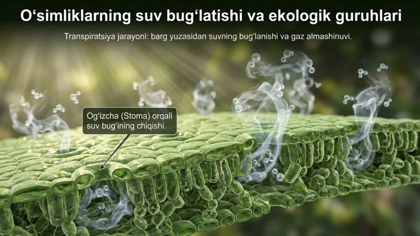 O'simliklarning suv bug'latishi va ekologik guruhlari