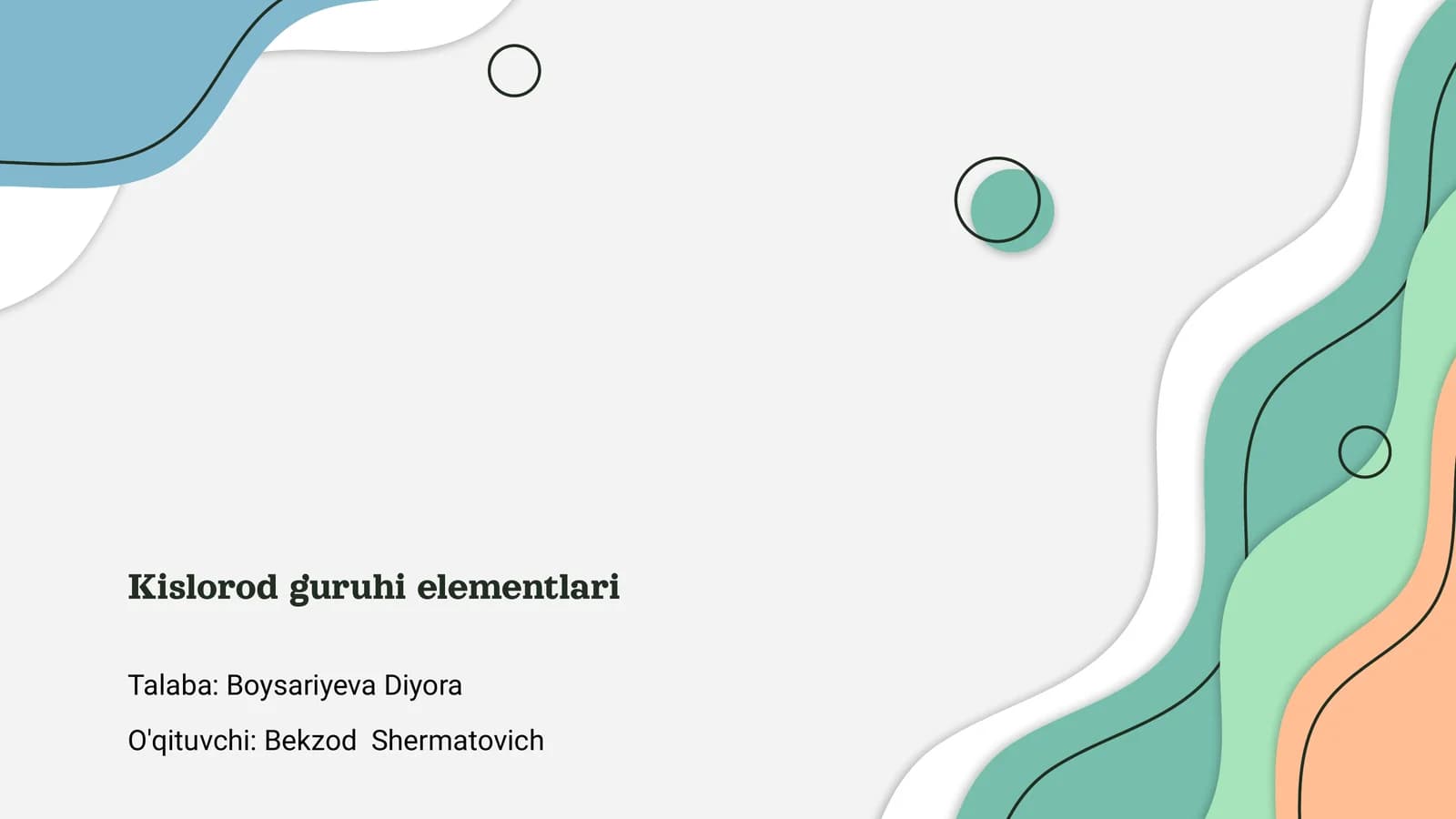Kislorod guruhi elementlari