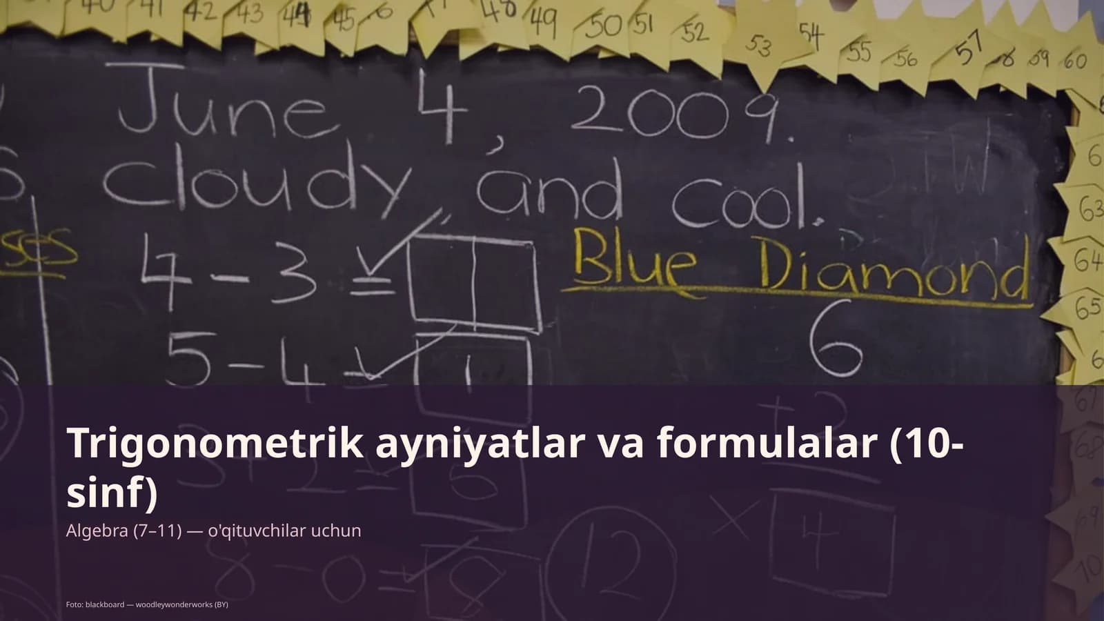 Trigonometrik ayniyatlar va formulalar (10-sinf)