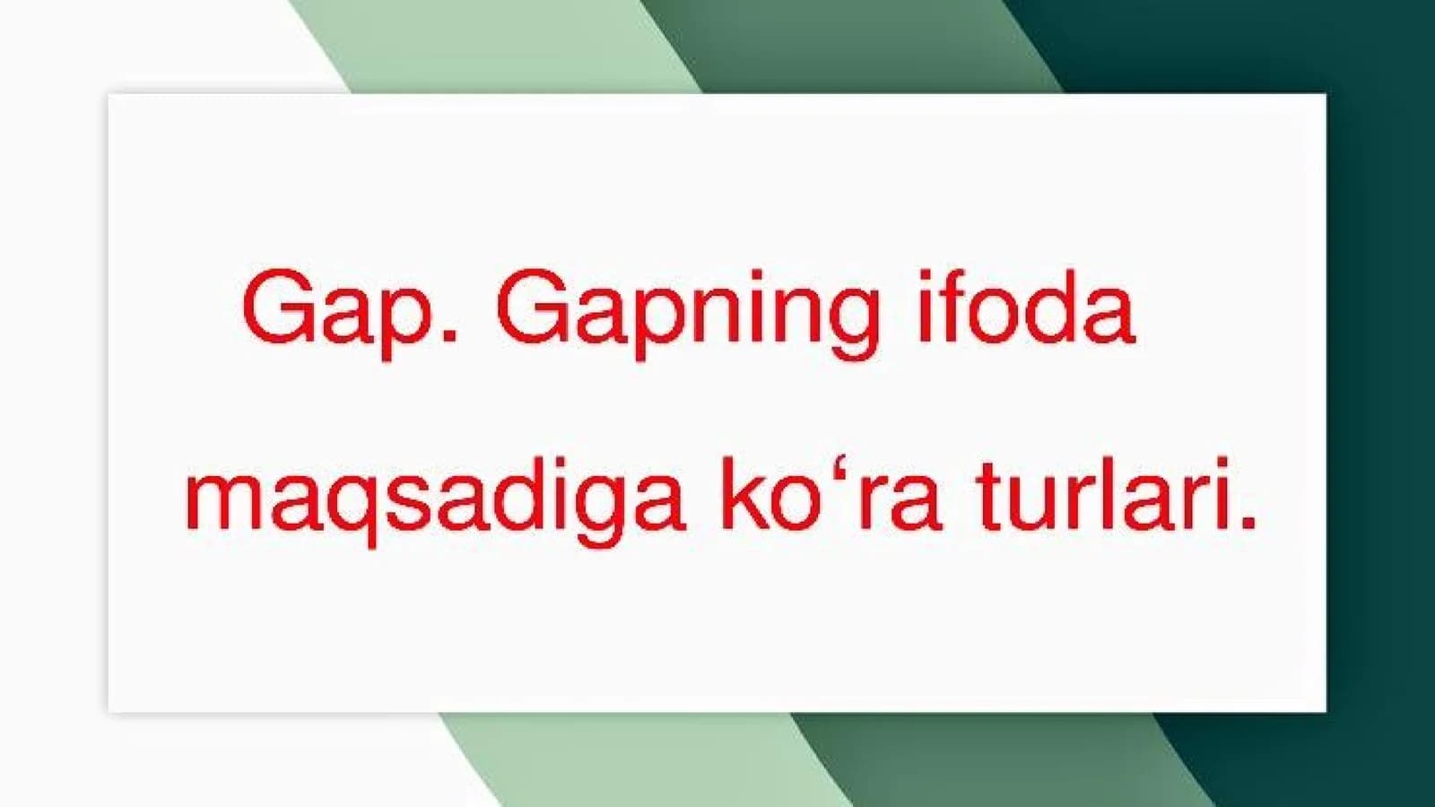 Ona tili | Gap
