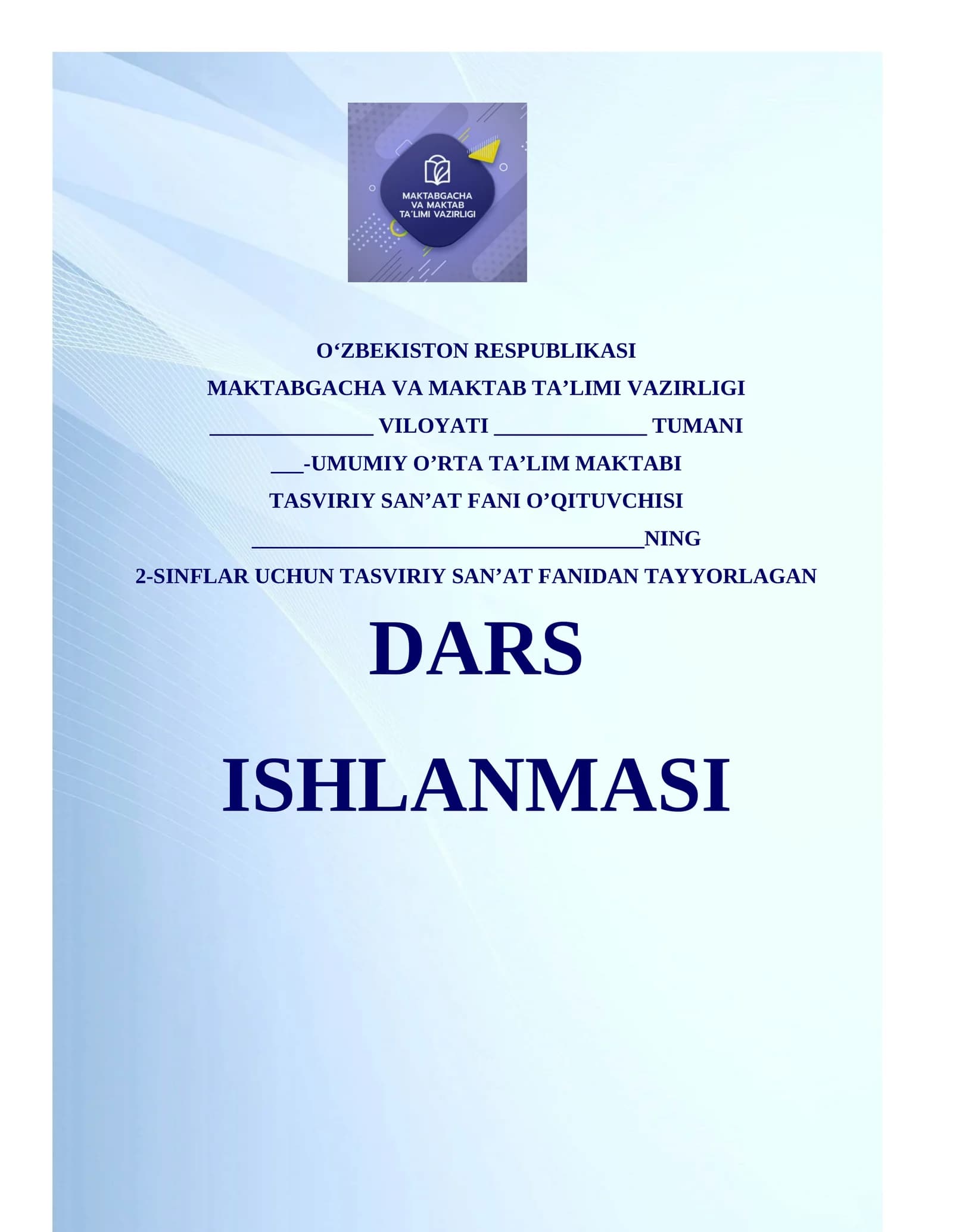 2-sinf Tasviriy san’at fanidan dars ishlanmasi .Barmoqlar bilan chizish