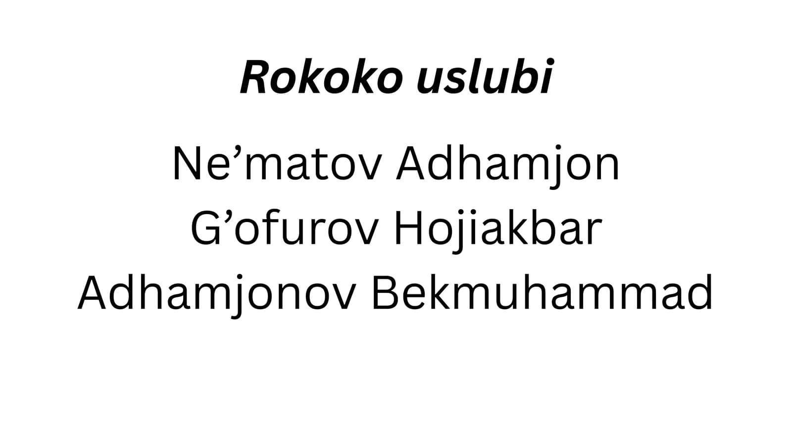 Rokoko uslubi