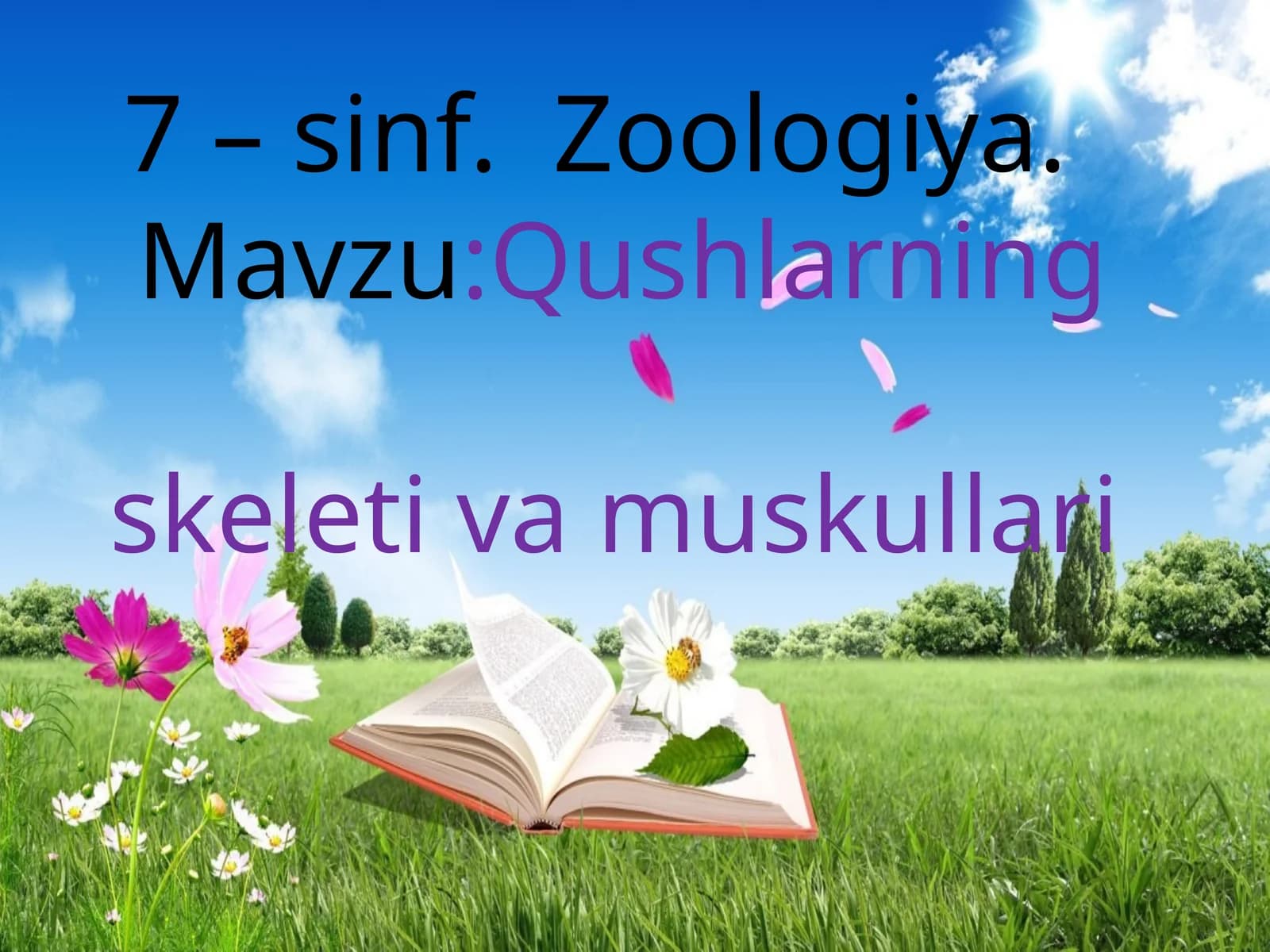 7 –sinf Zoologiya. Mavzu: Qushlarning skeletivamuskullari