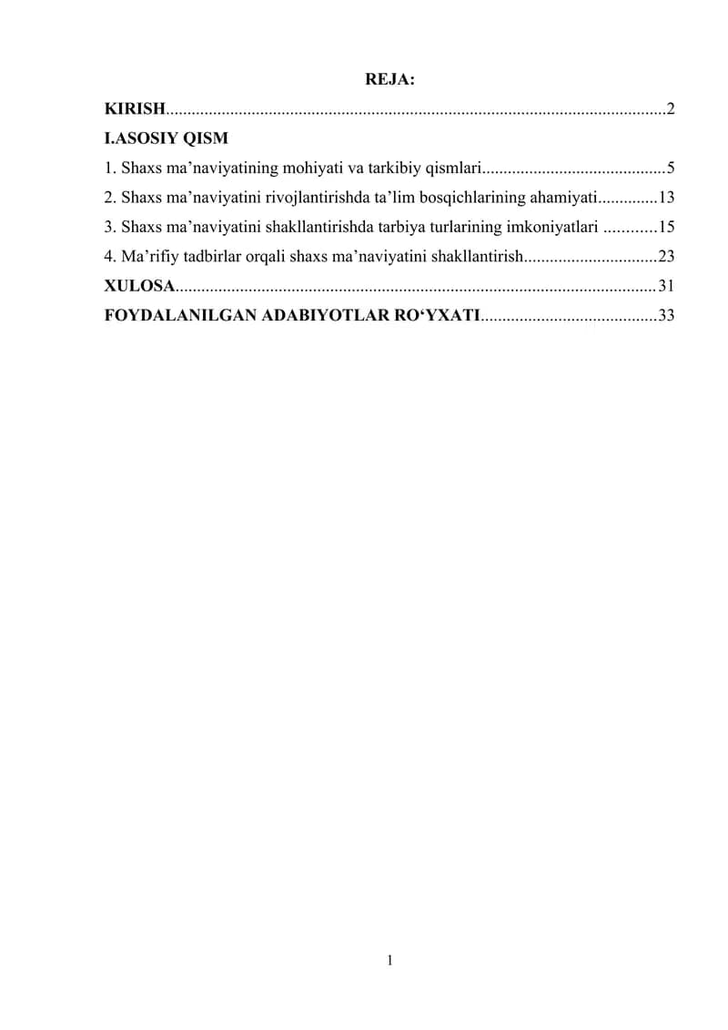 Shaxs ma’naviyatini rivojlantirishning pedagogik omillari