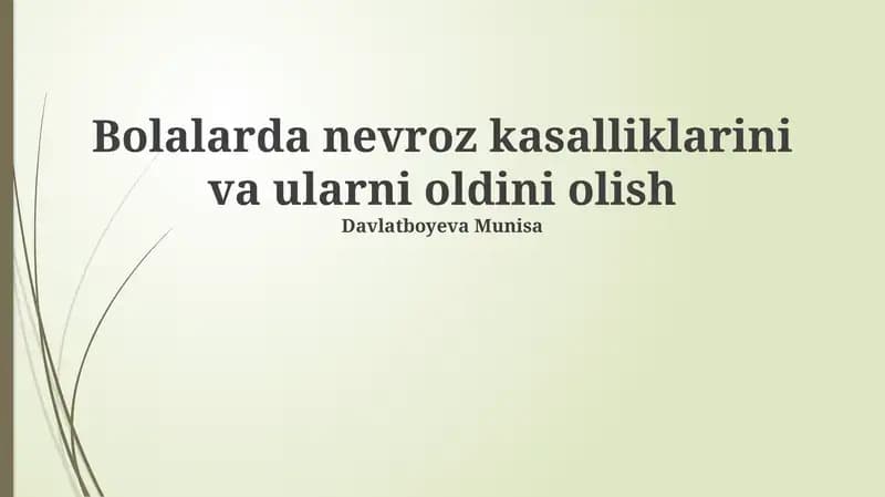 Davolash va Rejalashtirish