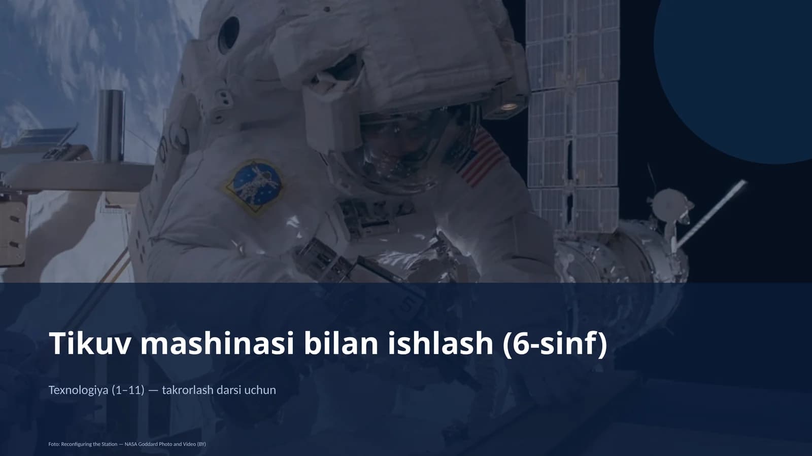 Tikuv mashinasi bilan ishlash (6-sinf)