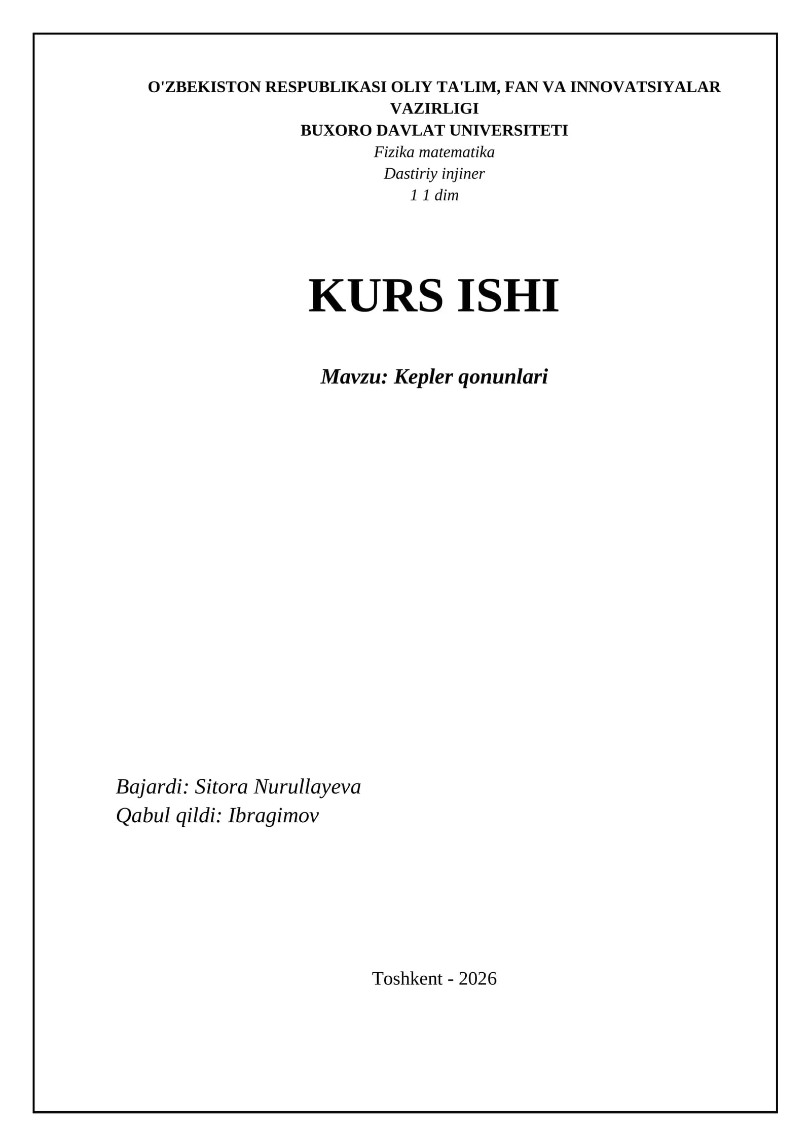Kepler qonunlari