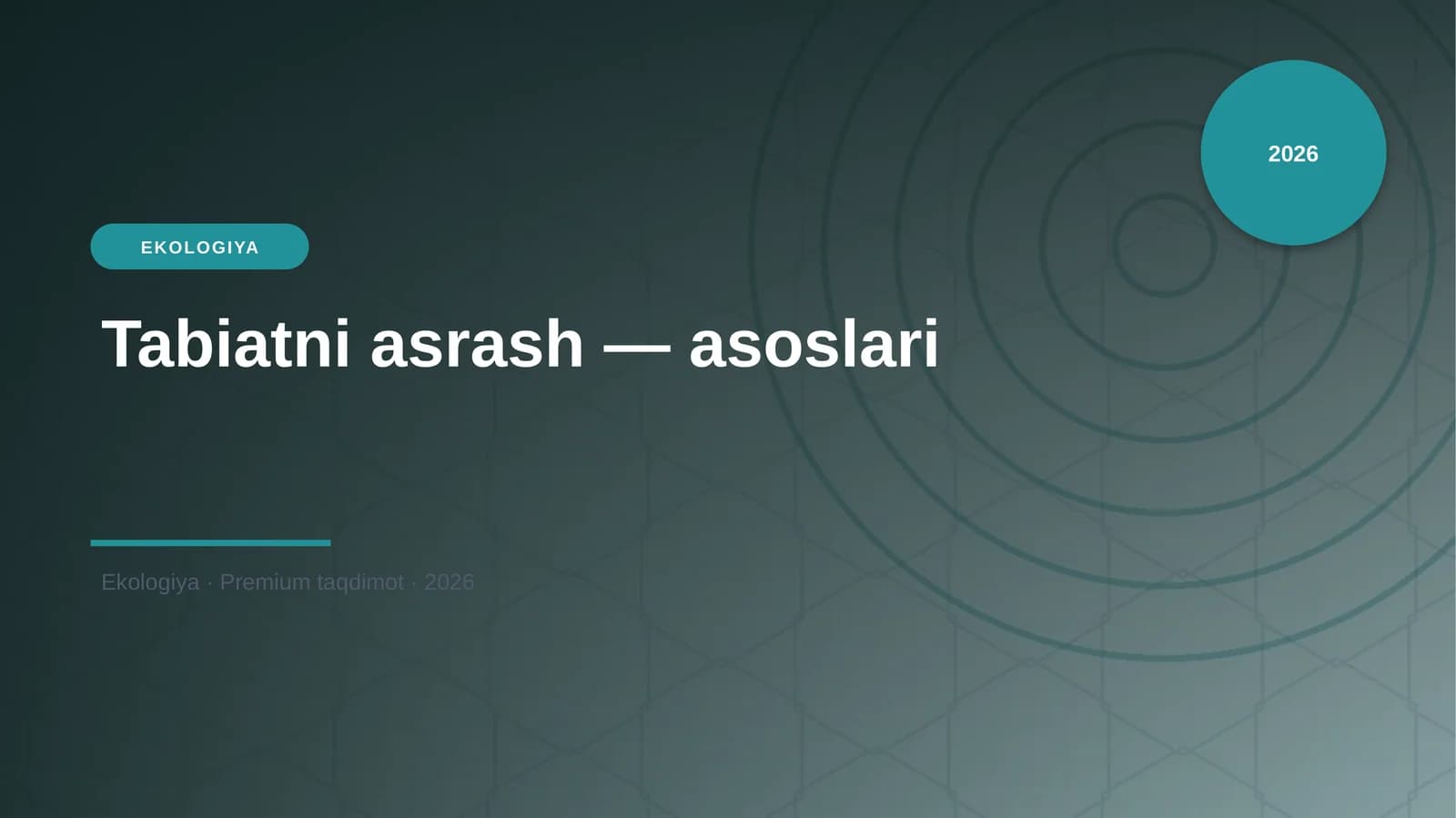 Tabiatni asrash — asoslari
