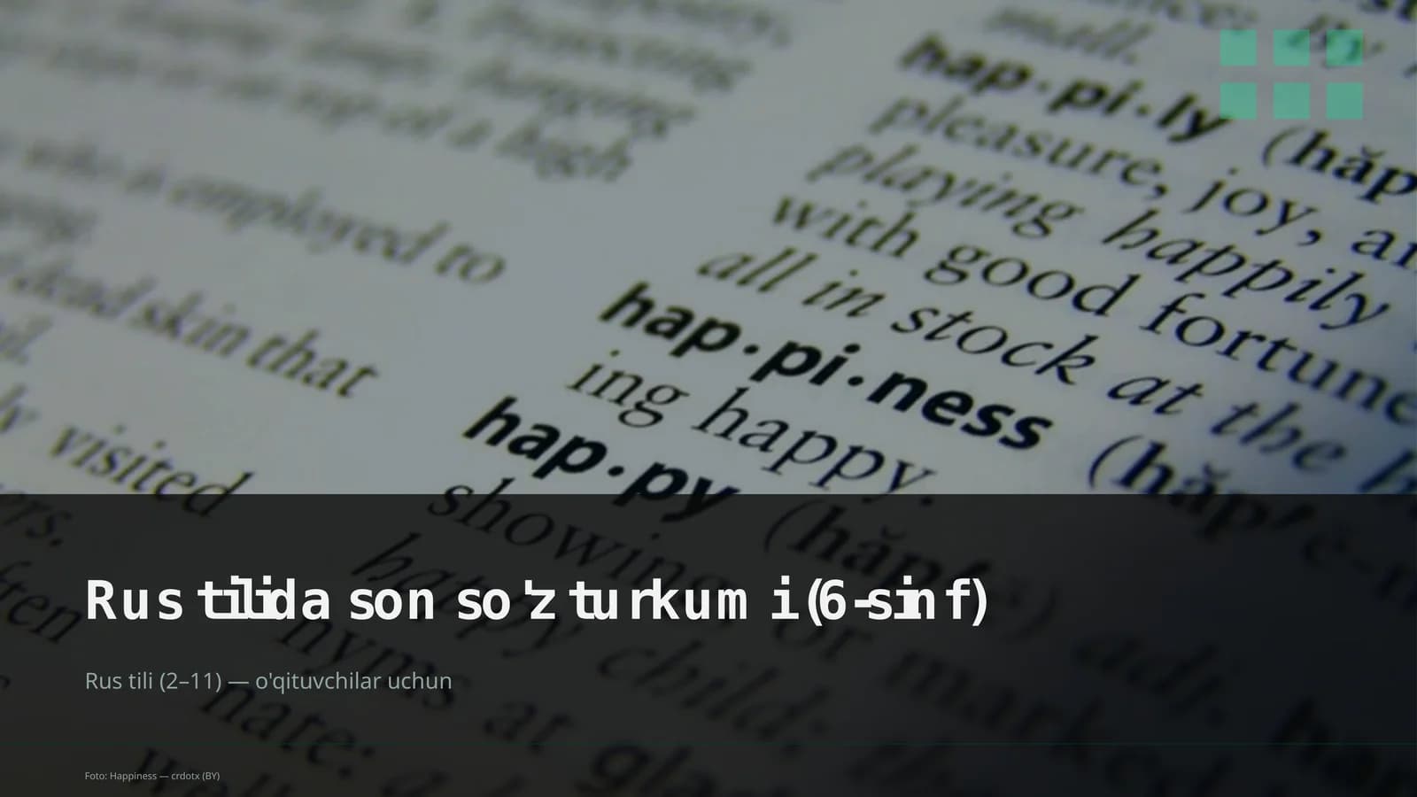Rus tilida son so'z turkumi (6-sinf)