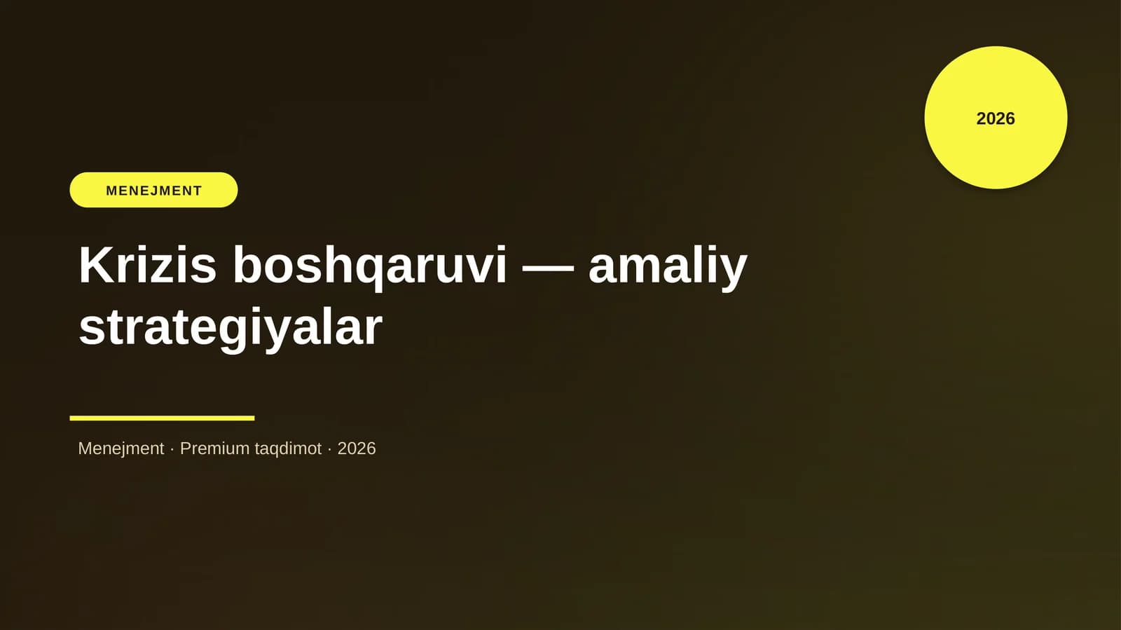 Krizis boshqaruvi — amaliy strategiyalar