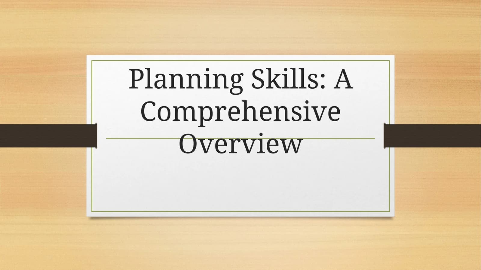 Key Planning Skills and Their Importance