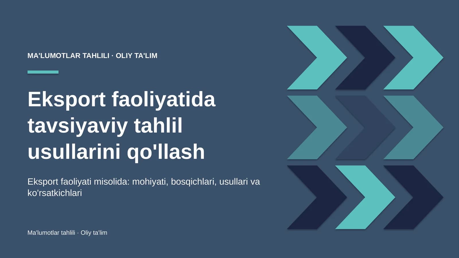 eksport faoliyatida tavsiyaviy tahlil usullarini qo'llash 3480