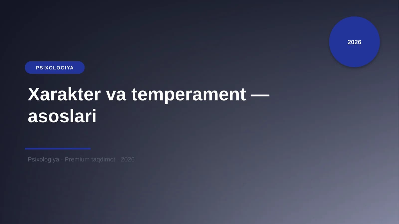 Xarakter va temperament — asoslari