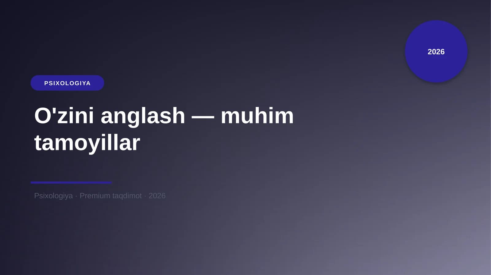 O'zini anglash — muhim tamoyillar