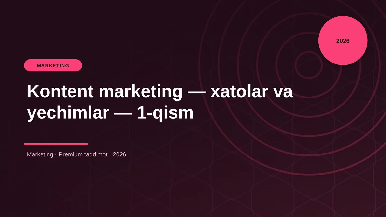 Kontent marketing — xatolar va yechimlar — 1-qism