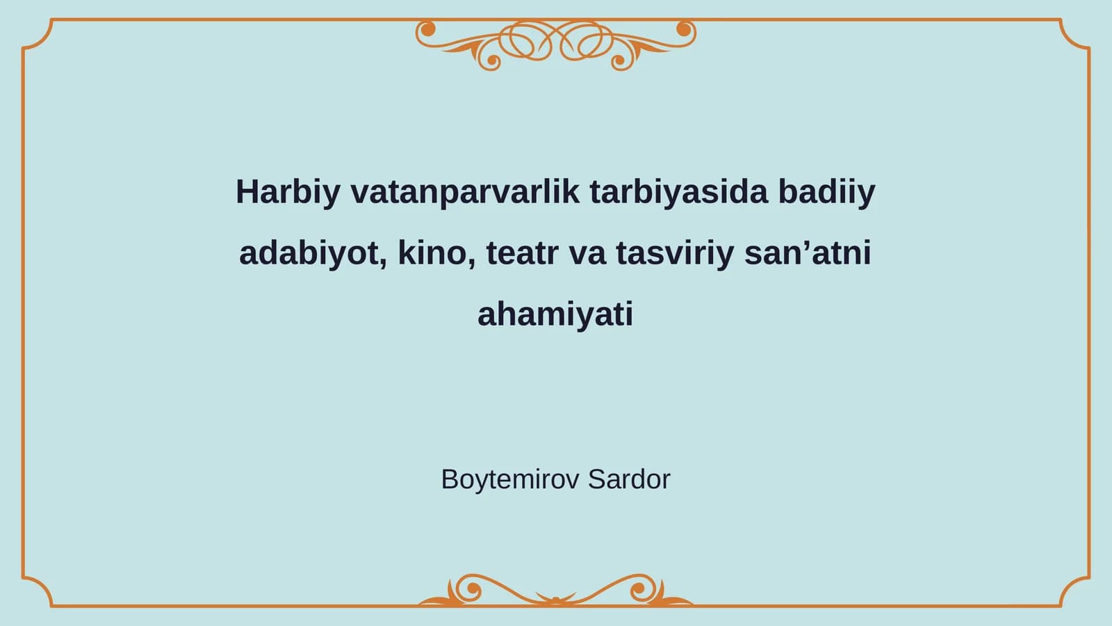 Badiiy adabiyot va harbiy vatanparvarlik