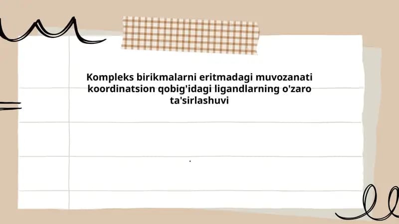 Ligandlarning ta'siri