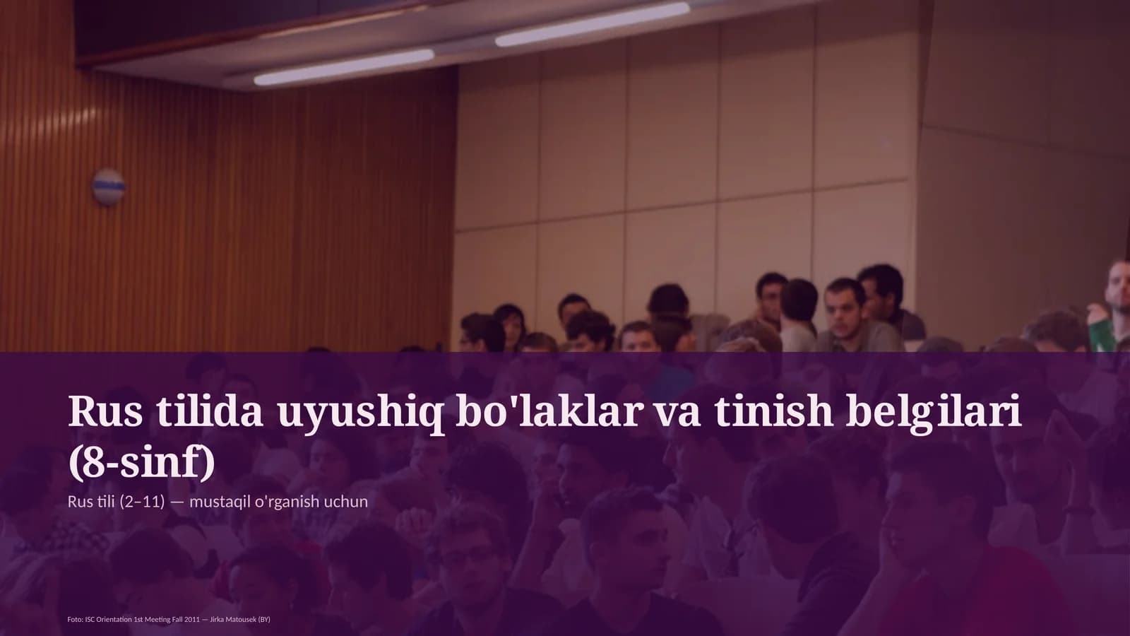 Rus tilida uyushiq bo'laklar va tinish belgilari (8-sinf)