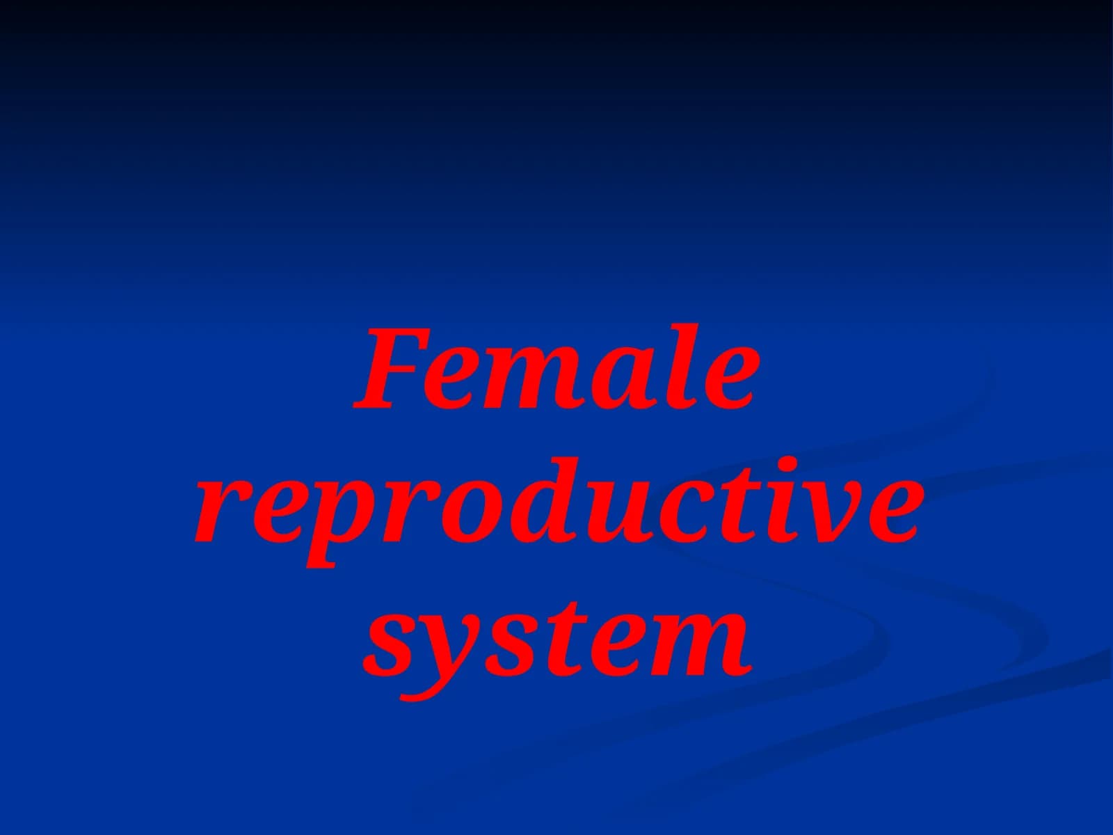 Female reproductive system