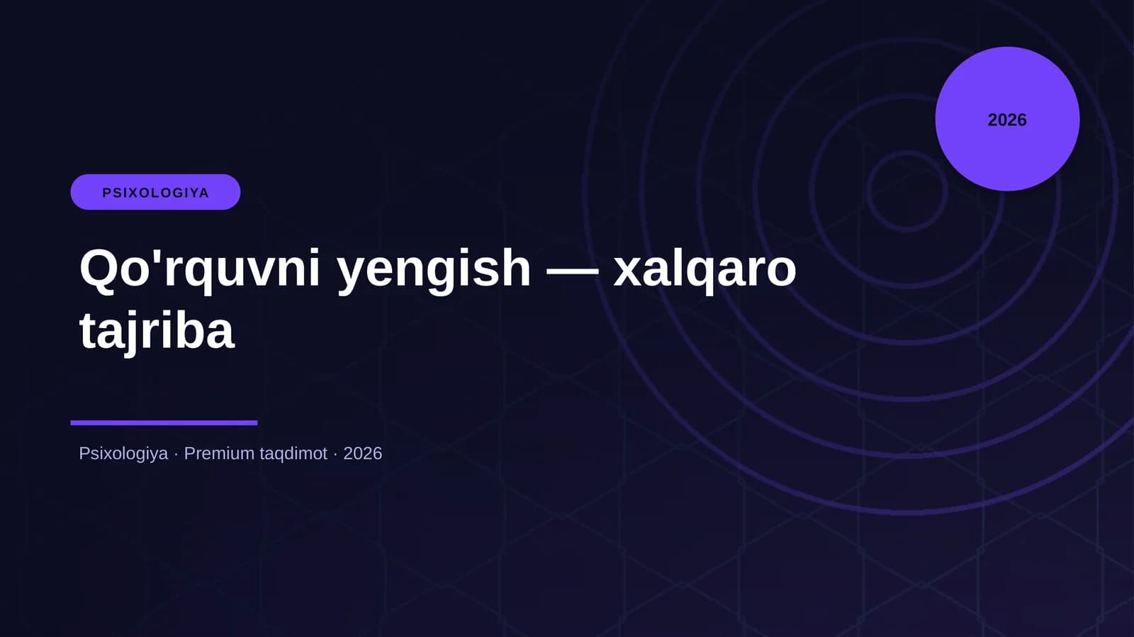 Qo'rquvni yengish — xalqaro tajriba