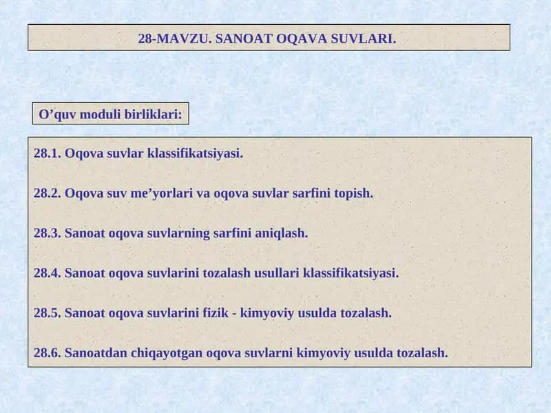 Sanoat Oqava Suvlari