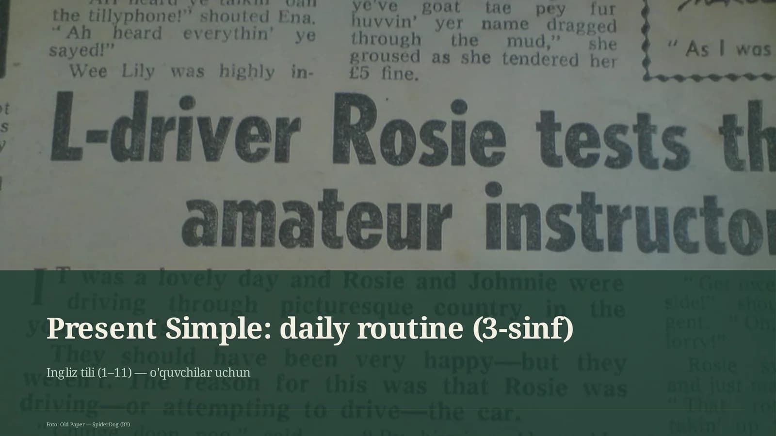 Present Simple: daily routine (3-sinf)