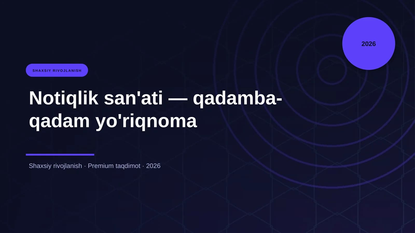 Notiqlik san'ati — qadamba-qadam yo'riqnoma