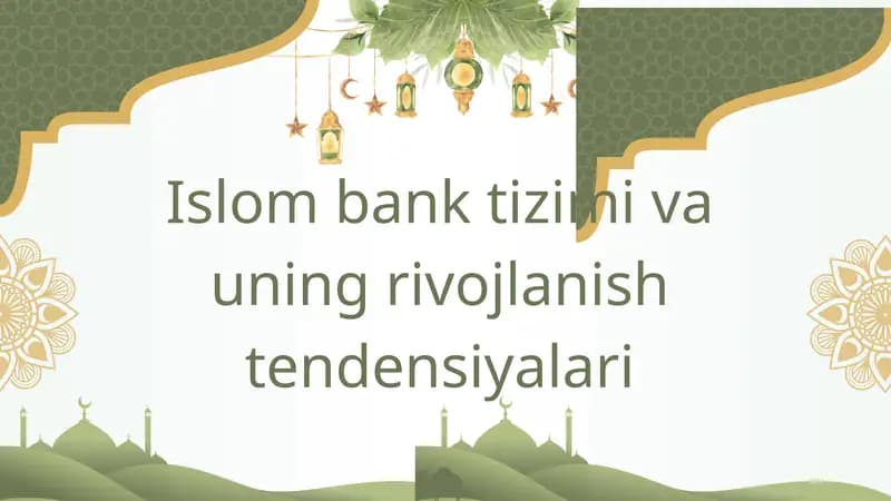 Islombanklarining maqsadi va asosiy tamoyillari