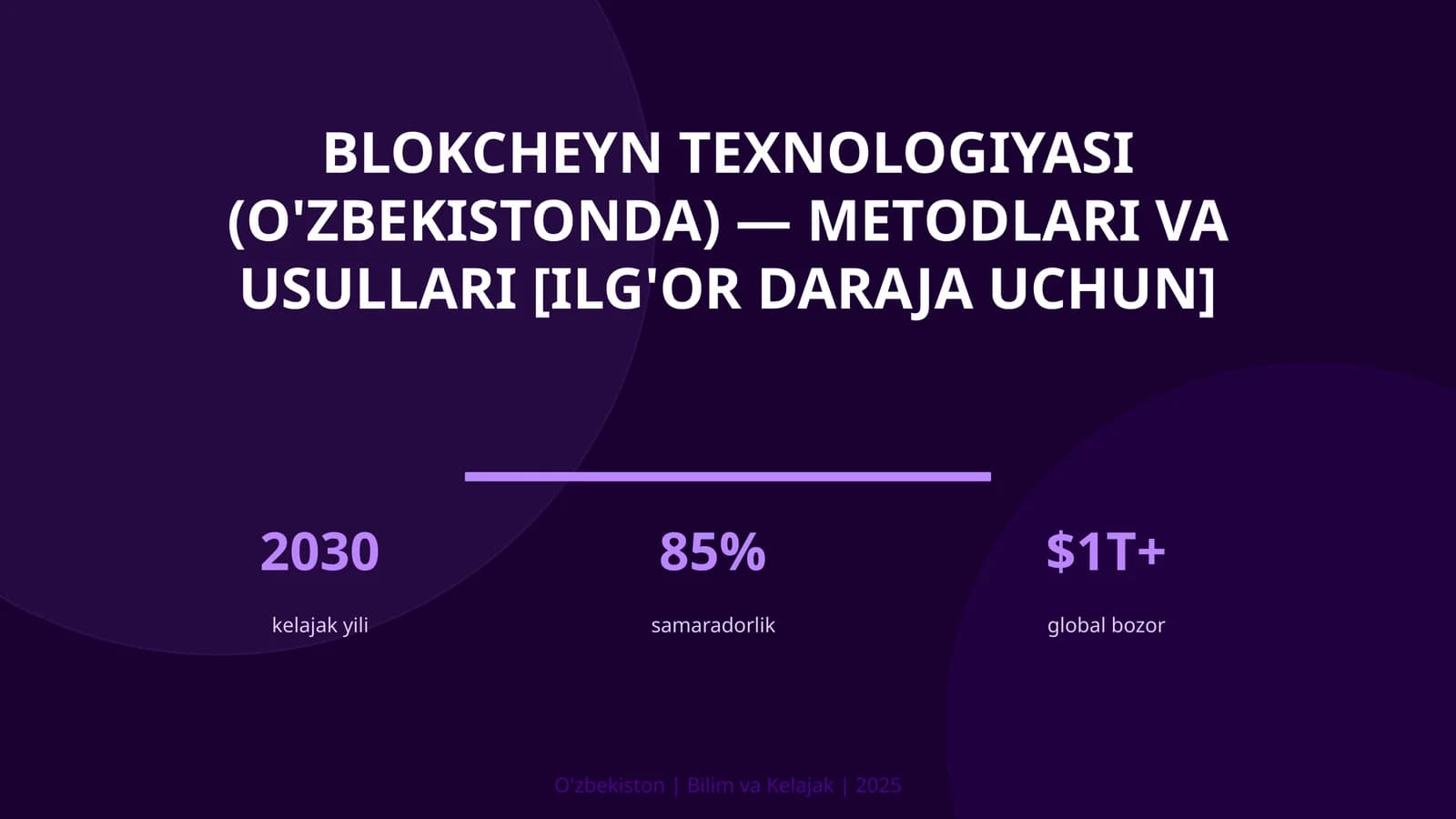 Blokcheyn texnologiyasi (O'zbekistonda) — metodlari va usullari [ilg'or daraja uchun]