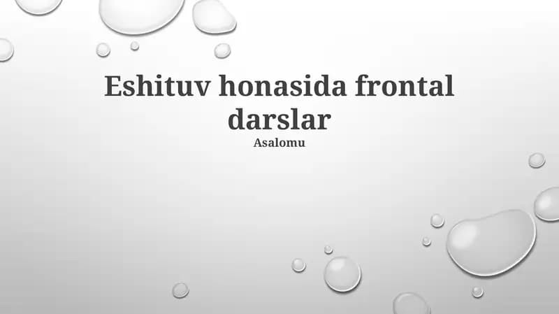 Frontal ma'ruzalar
