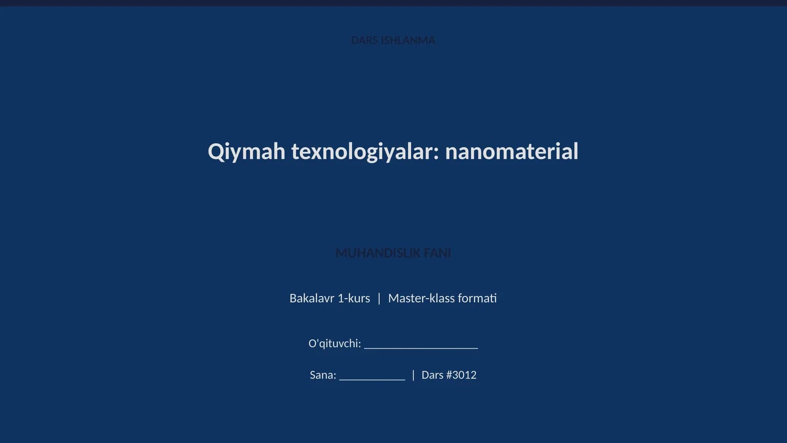 Qiymah texnologiyalar: nanomaterial