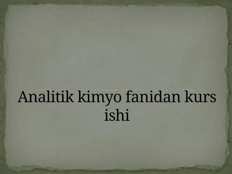 Analitikkimyofanidankursishi