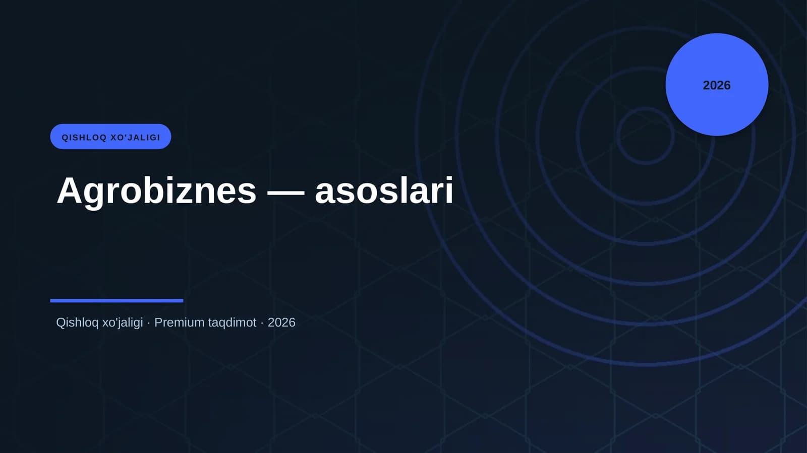 Agrobiznes — asoslari