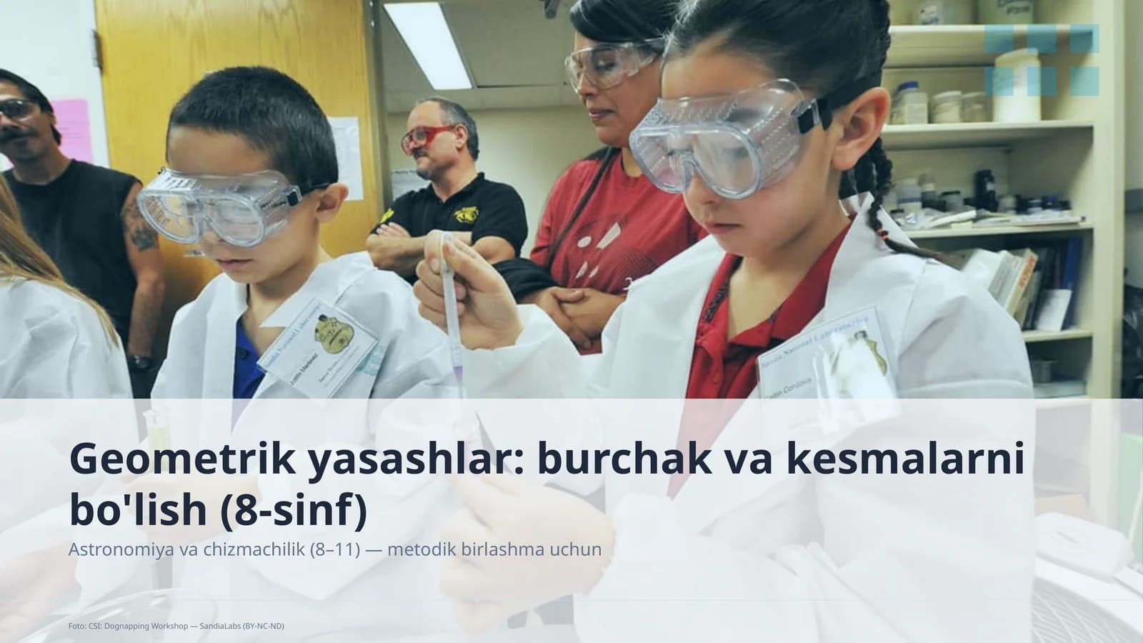 Geometrik yasashlar: burchak va kesmalarni bo'lish (8-sinf)