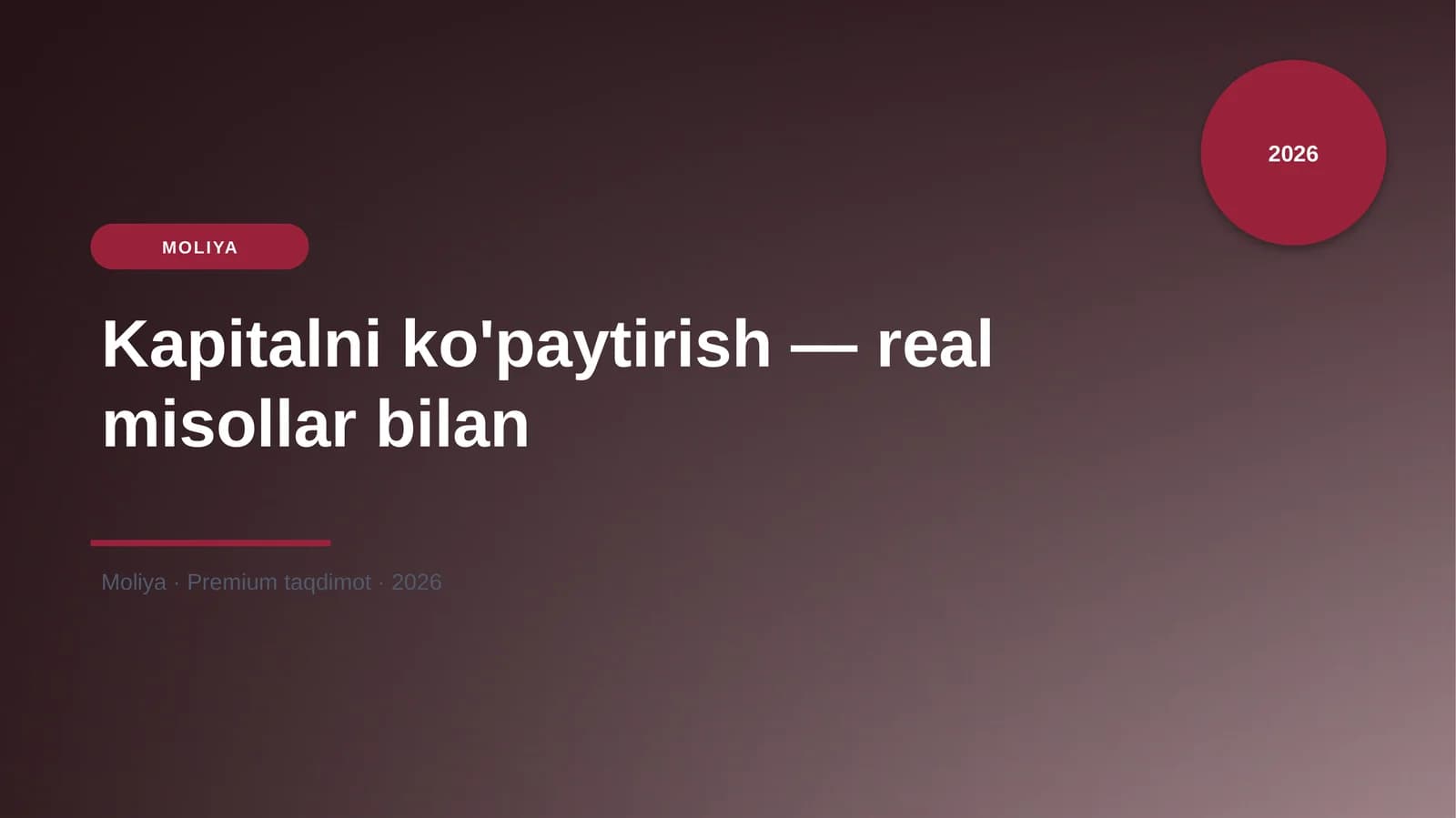 Kapitalni ko'paytirish — real misollar bilan