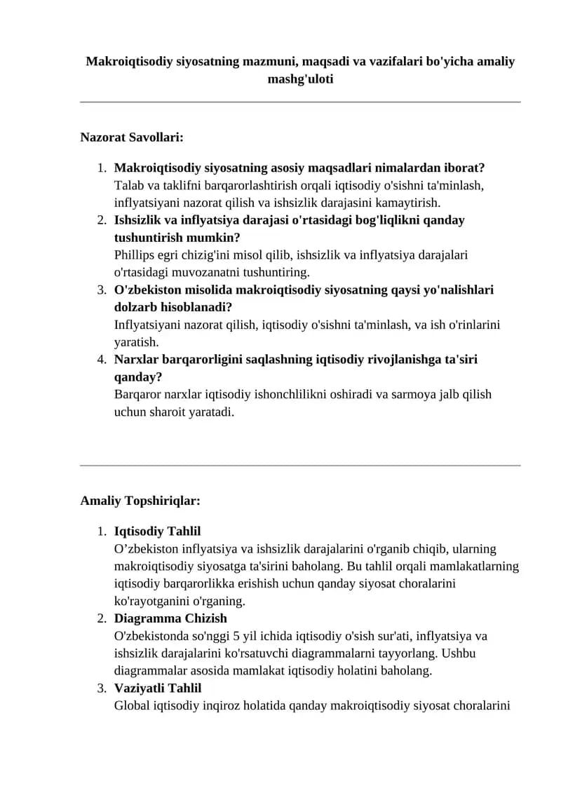 Makroiqtisodiy siyosat