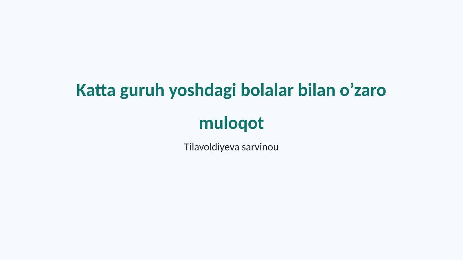 Muloqotning ahamiyati