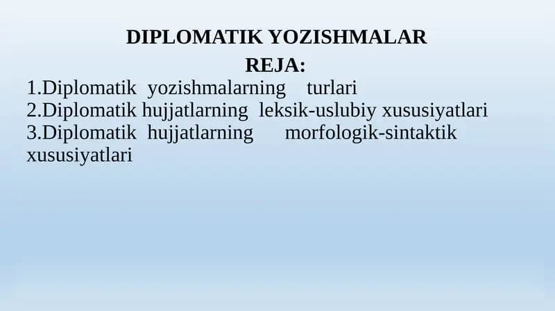 DIPLOMATIK YOZISHMALAR