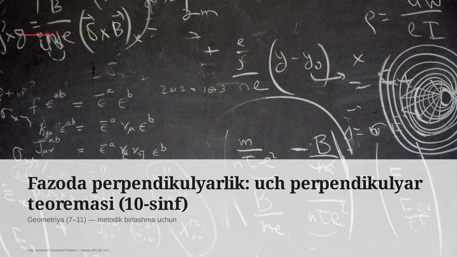 Fazoda perpendikulyarlik: uch perpendikulyar teoremasi (10-sinf)