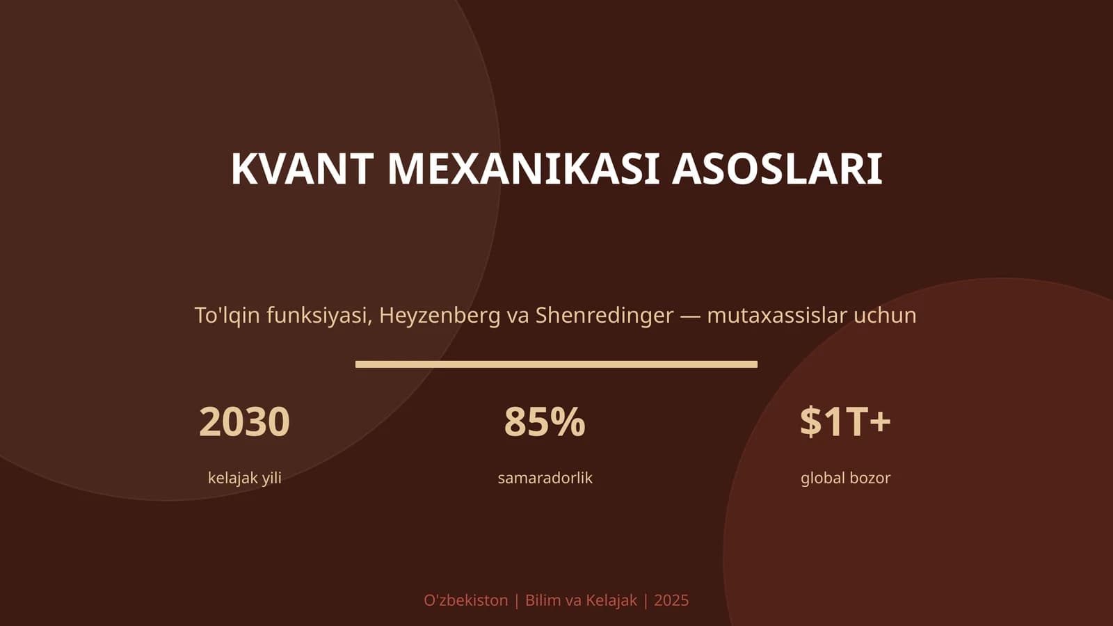 KVANT MEXANIKASI ASOSLARI