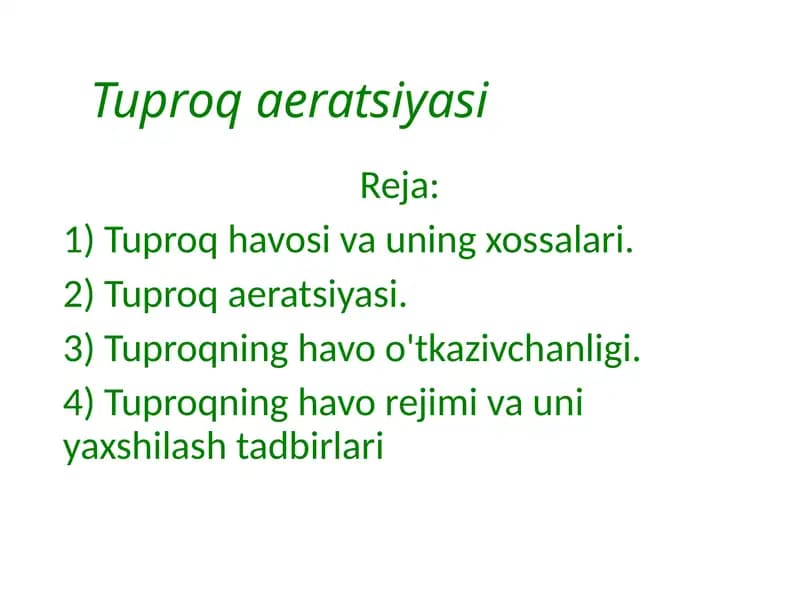 Tuproq aeratsiyasi