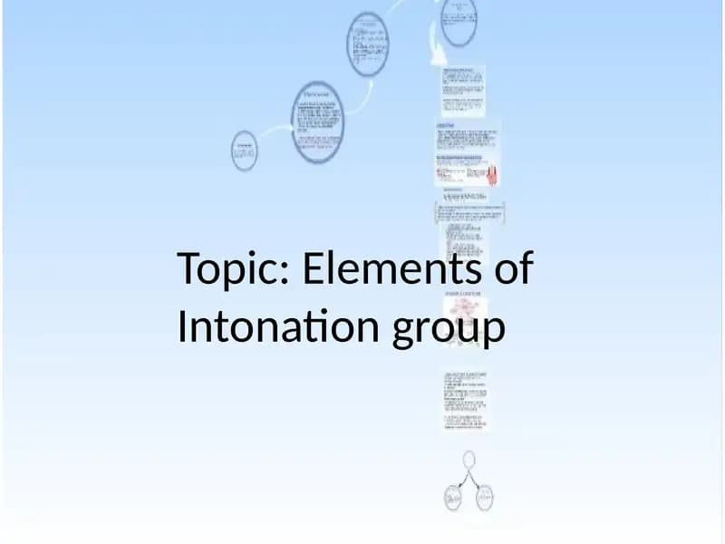 Elements of Intonation group