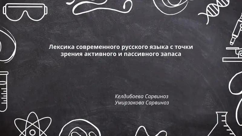 Лексика современного русского языка с точки зрения активного и пассивного запаса