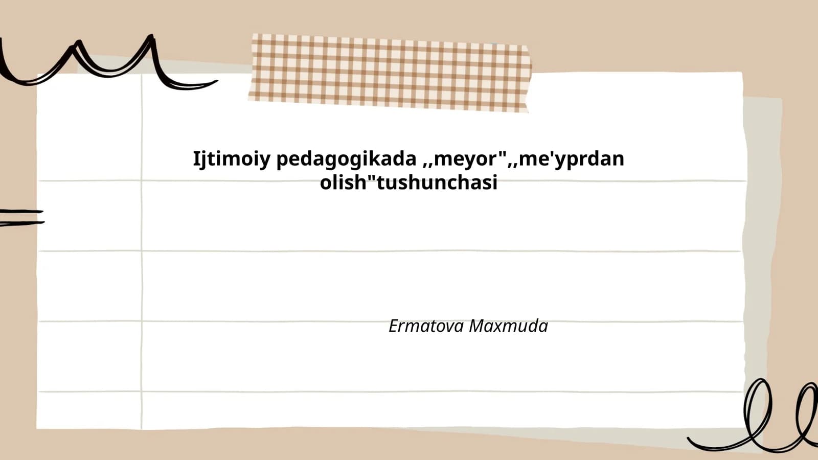 Ijtimoiy pedagogikada "me'yor" tushunchasi