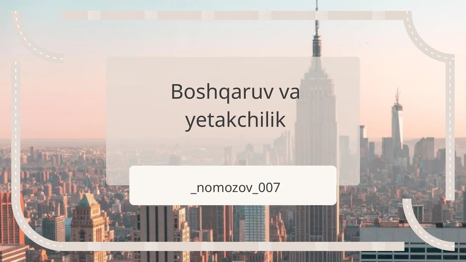 Boshqaruv va yetakchilik