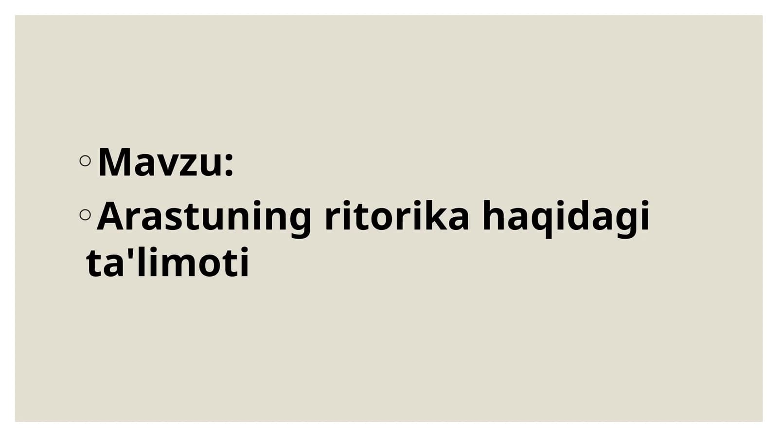 Arastuning ritorika haqidagi ta'limoti