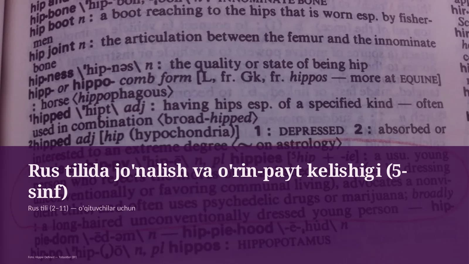 Rus tilida jo'nalish va o'rin-payt kelishigi (5-sinf)