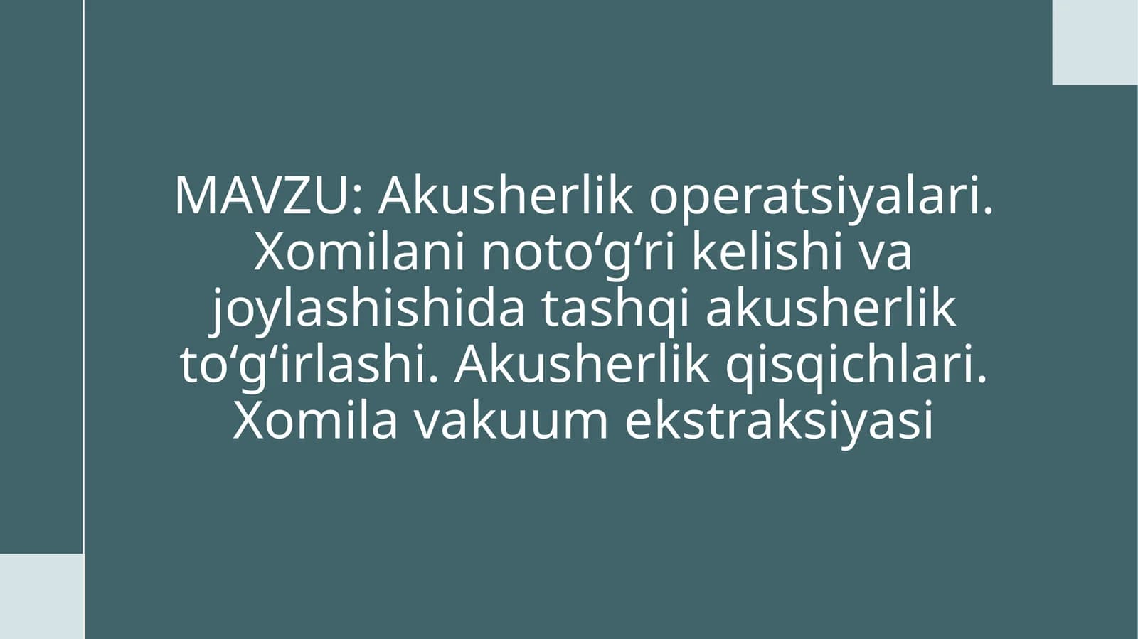 Akusherlik Operatsiyalari