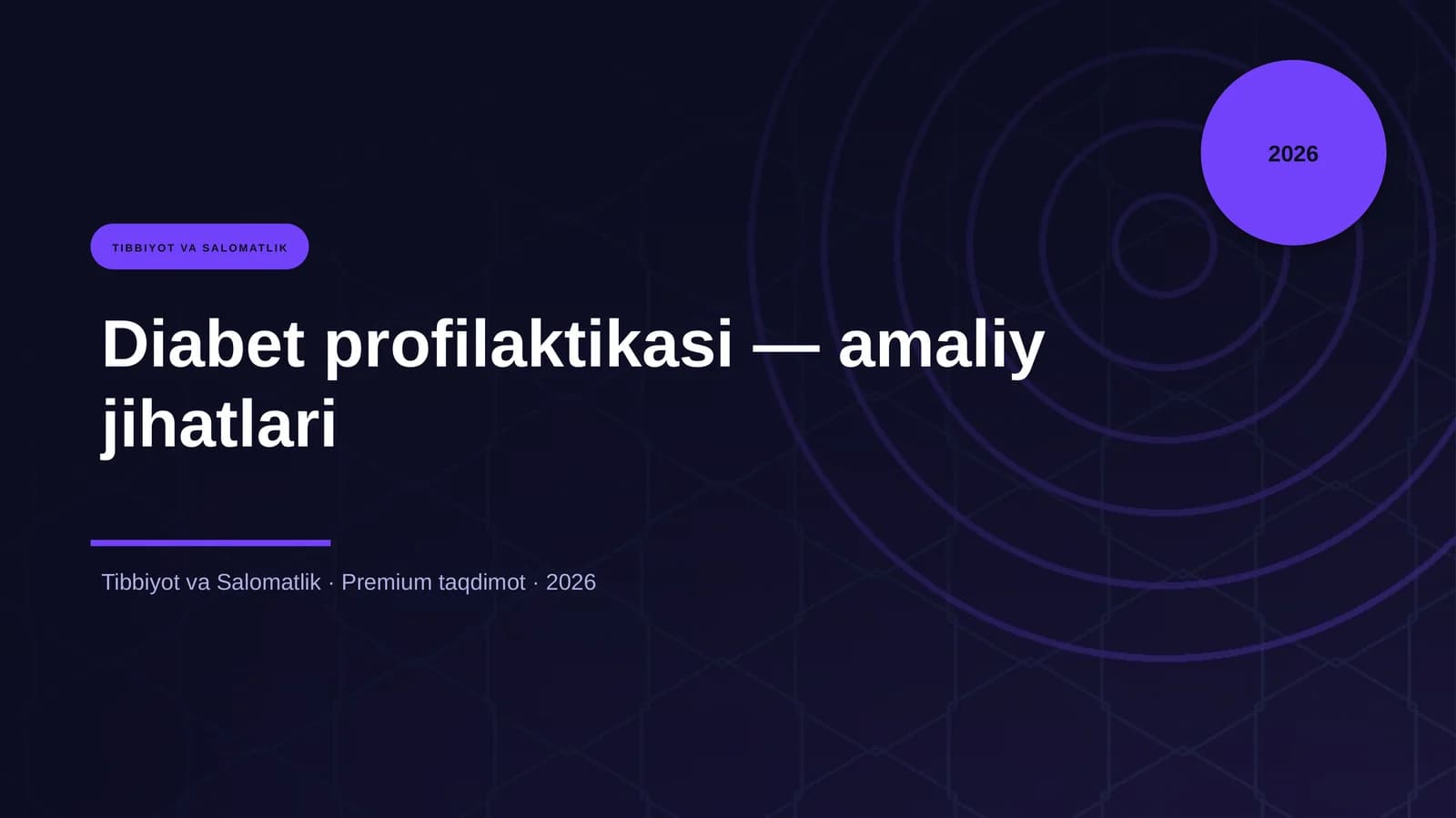 Diabet profilaktikasi — amaliy jihatlari
